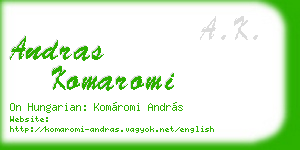 andras komaromi business card