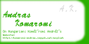 andras komaromi business card